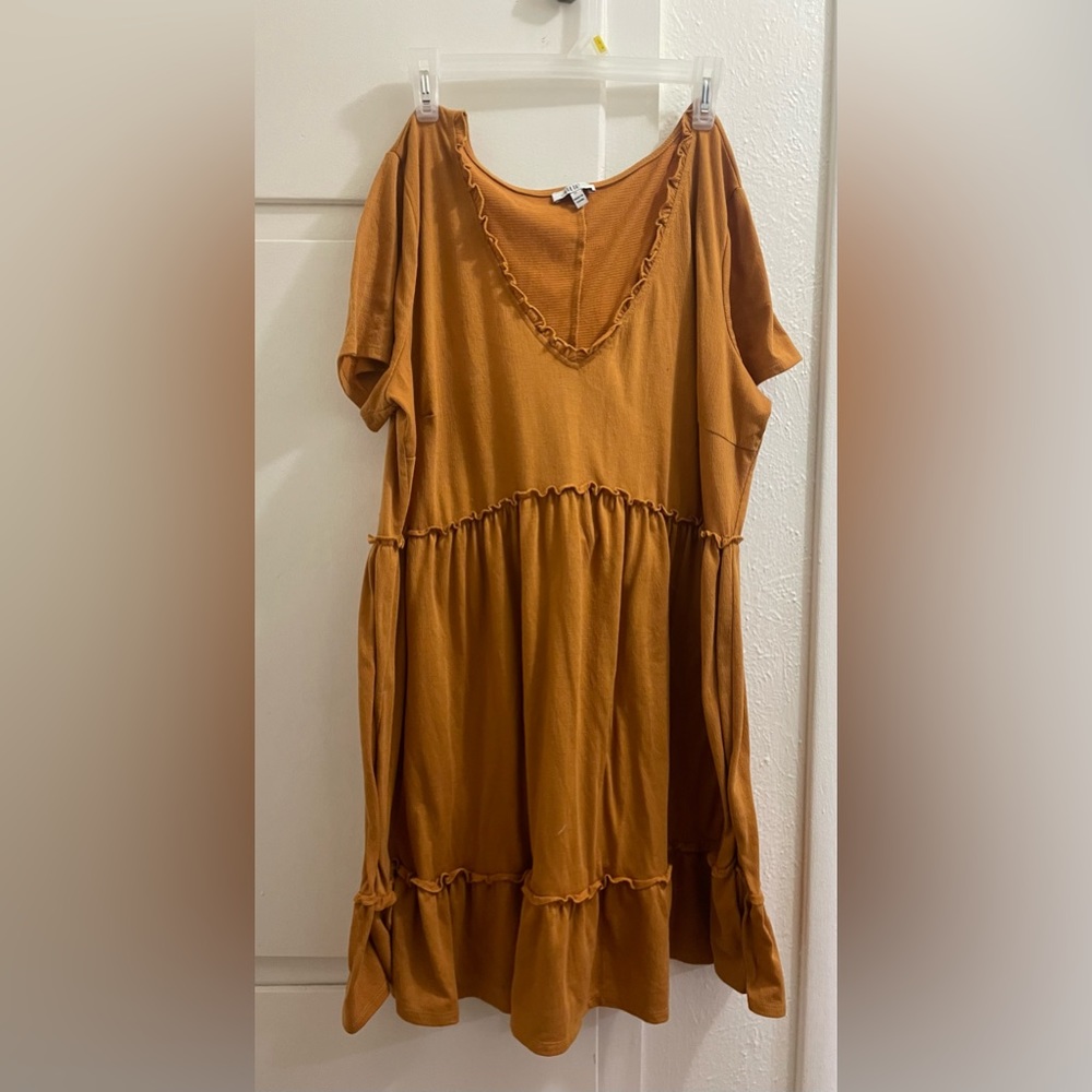 Yellow mid length dress